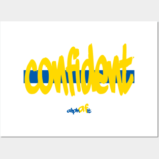 confident alpha fit blue and yellow Posters and Art